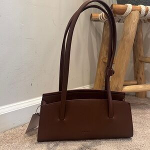 Freja NYC Caroline Shoulder Bag in Pecan Brown